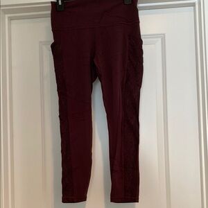 Burgundy High-Waisted Leggings